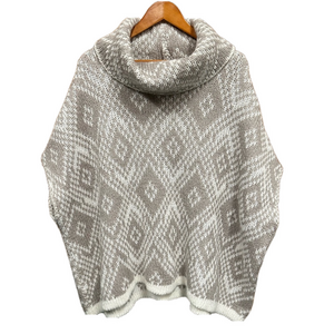 Elsamanda taupe diamond knit mohair alpaca wool blend turtleneck vest gi…